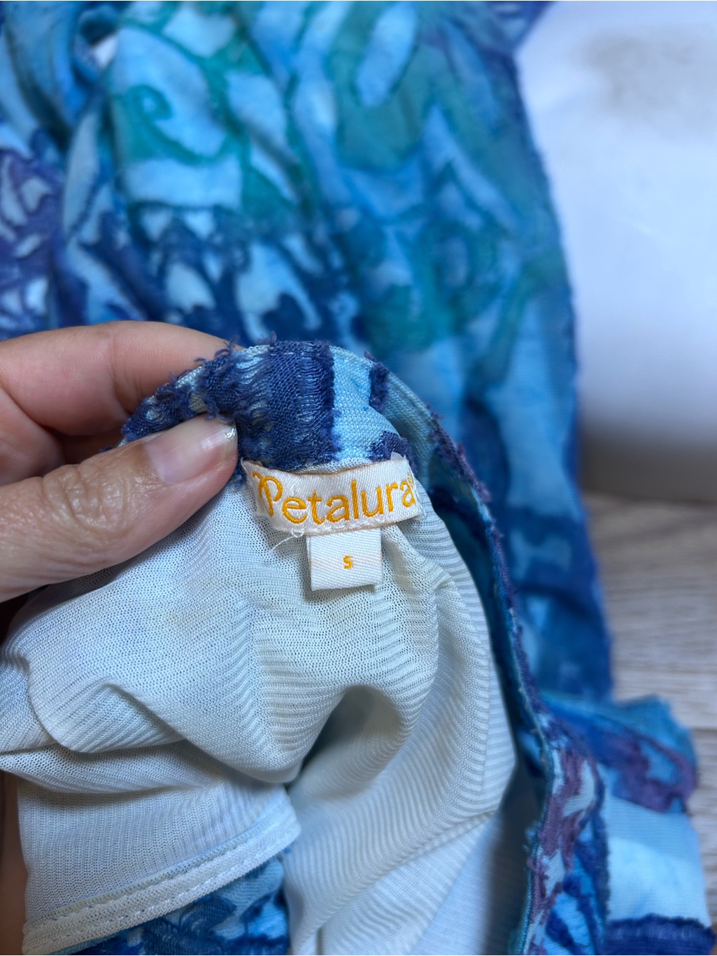 Petalura Blue Dress And Jacket Set Size Small Burnout Maxi Wedding Artsy Coastal — image 7 of 8